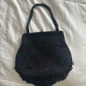 Elegant Black Beaded Women's Bag